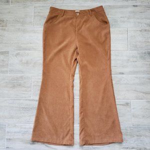 Princess Polly Women’s Lightweight Light Brown Corduroy Flare Pants 12